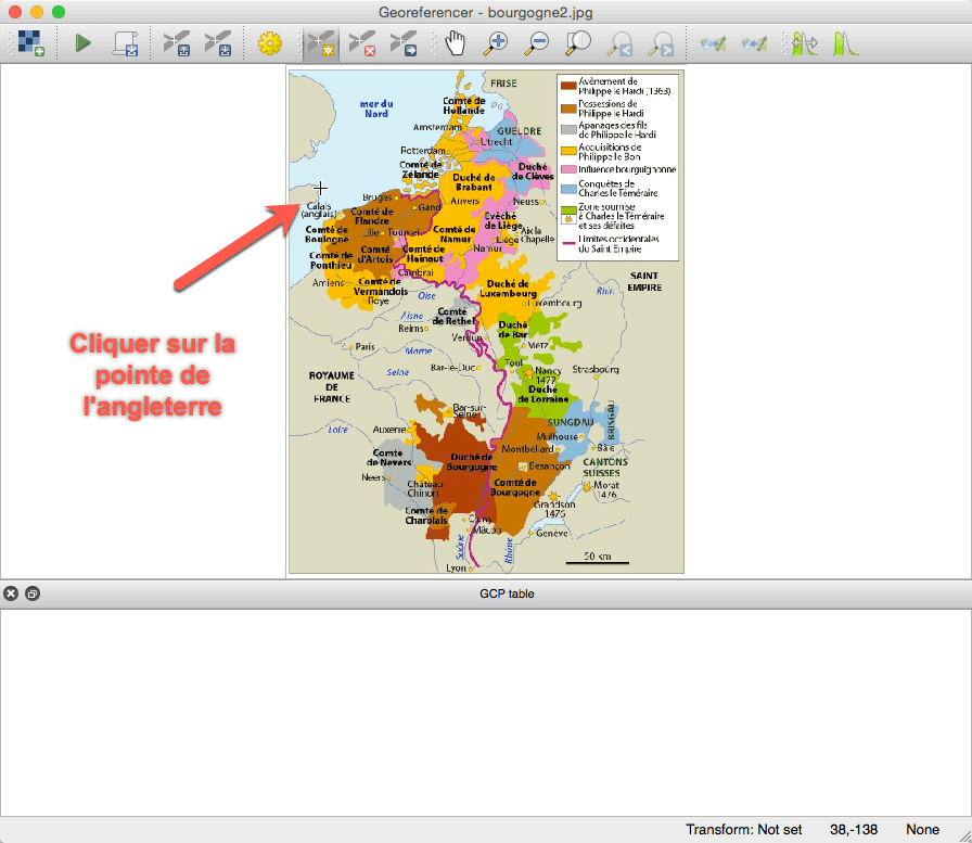 Sélectionner un point dans le géo-referencer