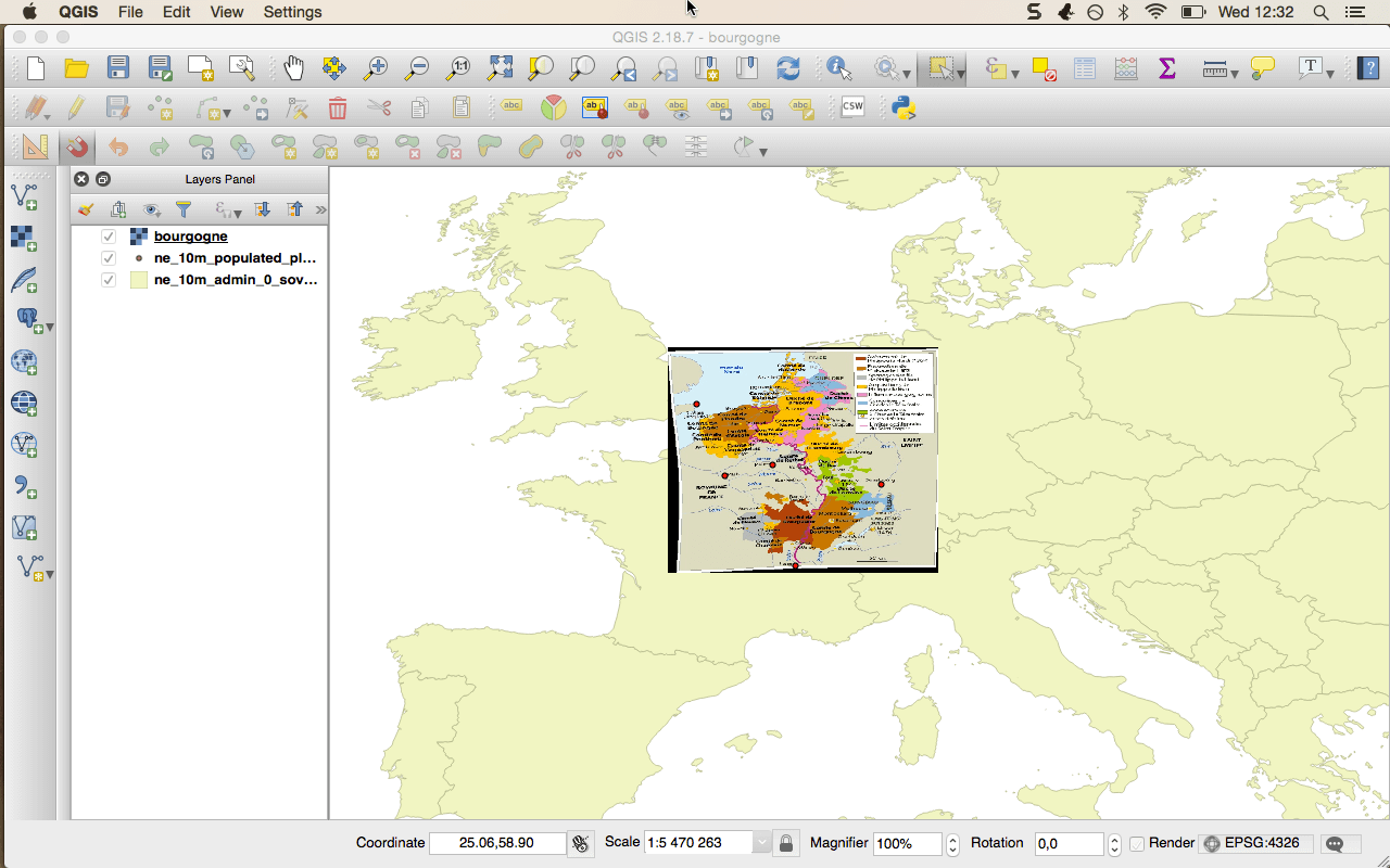 La carte est géo-référencée