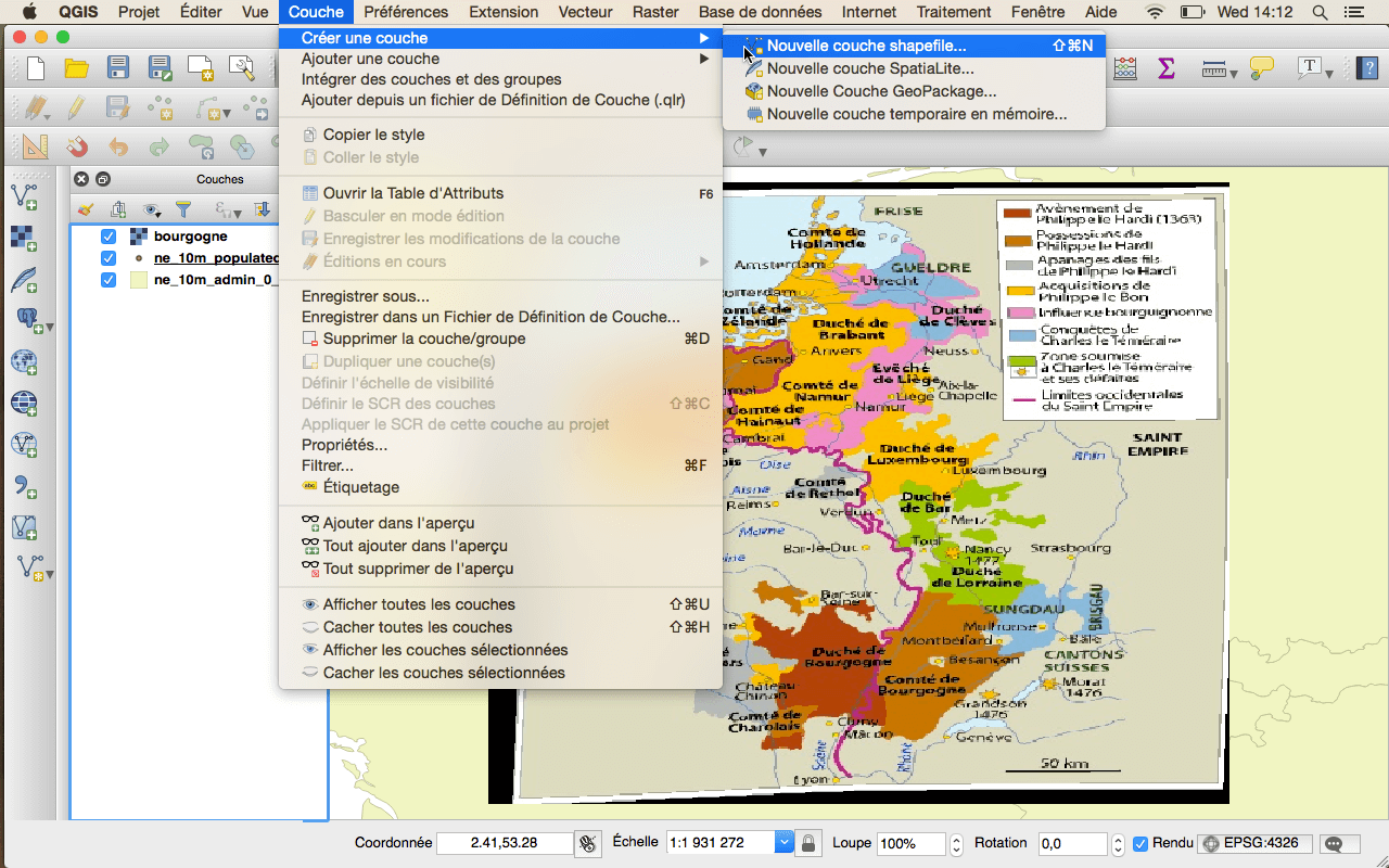 Créer une couche Shapefile dans QGIS